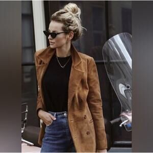 Wilson leather suede jacket - camel tan color
